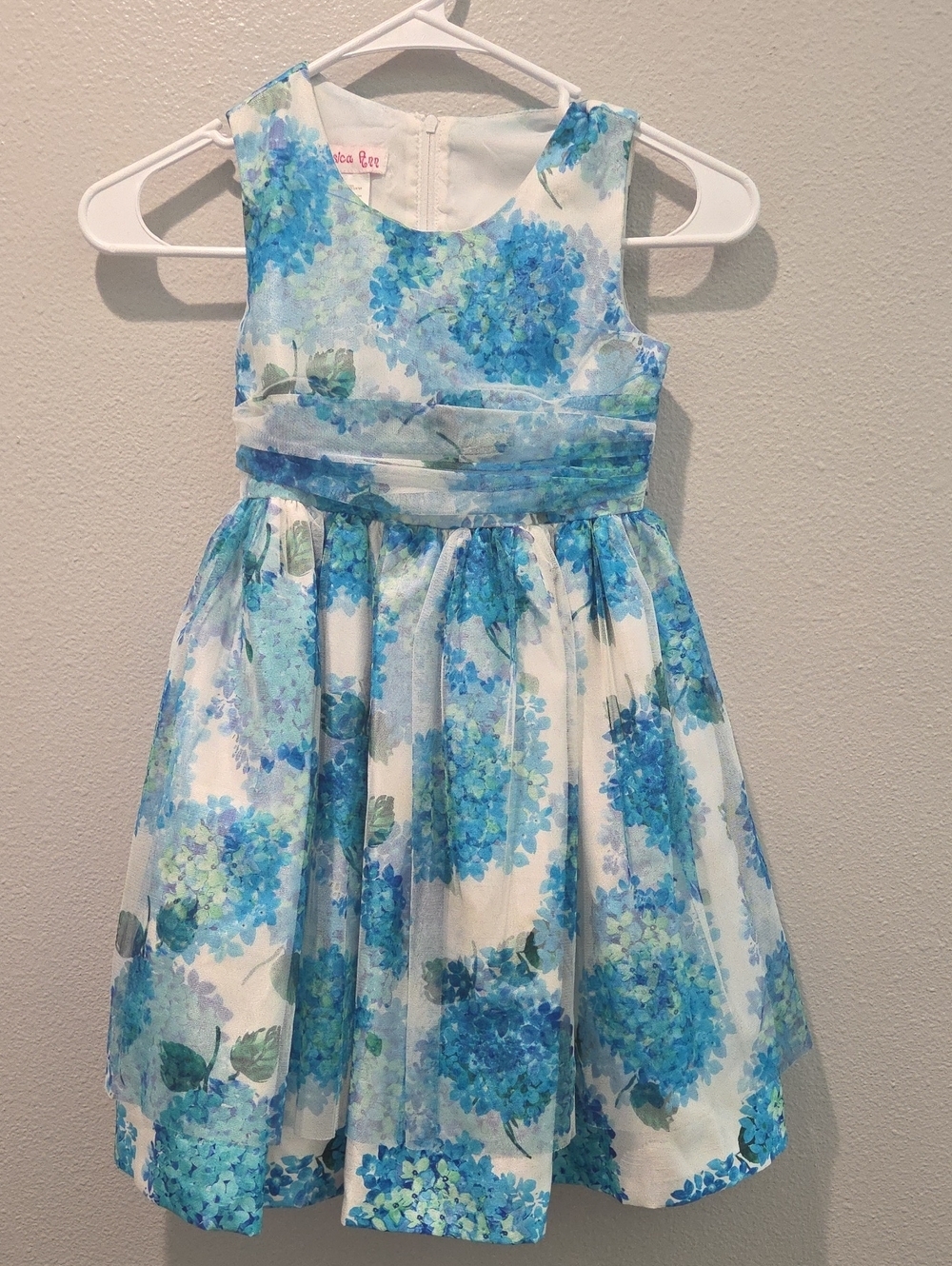 Jessica Ann Blue Hydrangea Floral Party Dress 6x